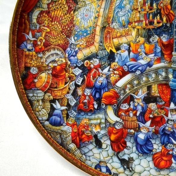 Holy Cats Franklin Mint 8" Porcelain Plate Decor Heirloom Recommendation Limited - Picture 7 of 16